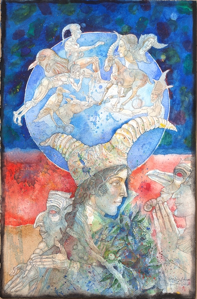 Carmina Burana Cycle,  watercolour on paper,  75 x 53 cm.